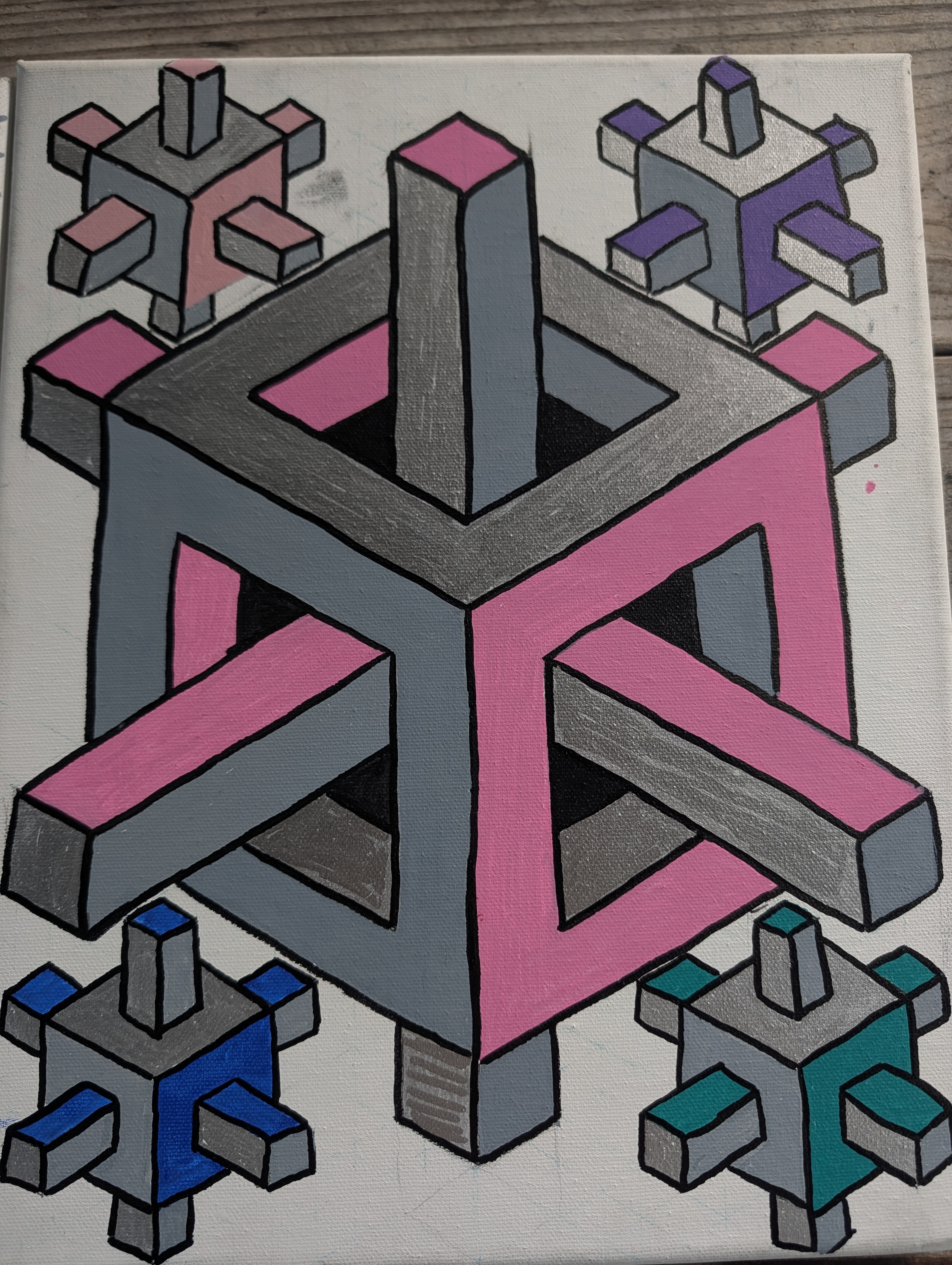 Isometric Grid Composition